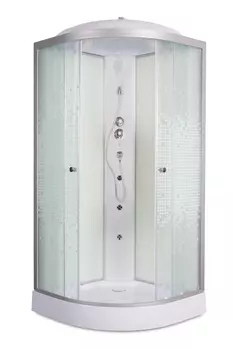 Душевая кабина DTO L908GM 80х80х215 см, стекло с узором, профиль матовый хром