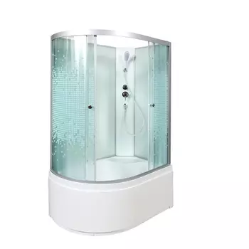 Душевая кабина DTO L920RN 120х80х200 см, стекло с узором, профиль матовый хром