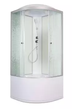 Душевая кабина DTO L990 90х90х215 см, стекло с узором, профиль матовый хром