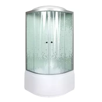 Душевая кабина DTO L990GM+EL 90х90х215 см, стекло с узором, профиль матовый хром