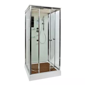 Душевая кабина DTO V1015 100х100х220 см, стекло прозрачное, профиль глянцевый хром