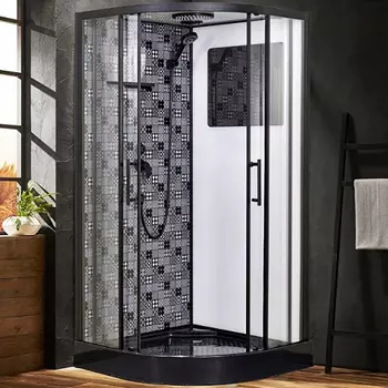 Душевая кабина Esbano Elegancia ESB-90CR 90х90х213 стекло прозрачное, профиль черный