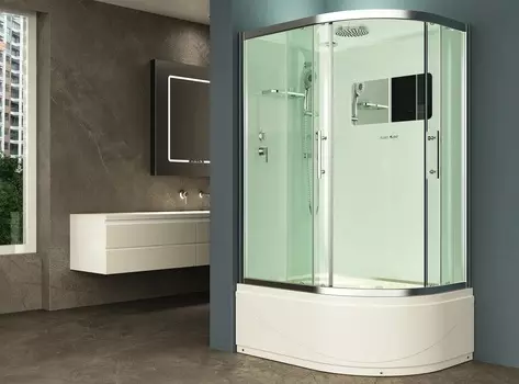 Душевая кабина Esbano Elegancia ESKB129CRBL 120x90x210 см, с крышей и высоким поддоном