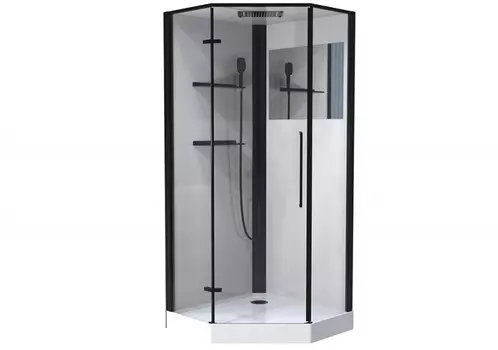 Душевая кабина Esbano ESM-PENTA-90 120х90 L стекло прозрачное, профиль черный