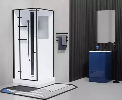 Душевая кабина Esbano ESM-QUADRO-90 Left 90х90х215 стекло прозрачное, профиль черный