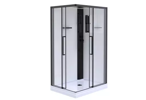 Душевая кабина Esbano Muse ESM-108CKR 100х80 L стекло прозрачное, профиль черный