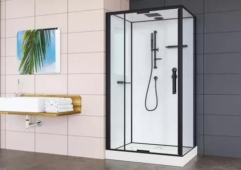 Душевая кабина Esbano Raspa ESKBRSP128 120x80x215 см, профиль черный матовый, стекло прозрачное