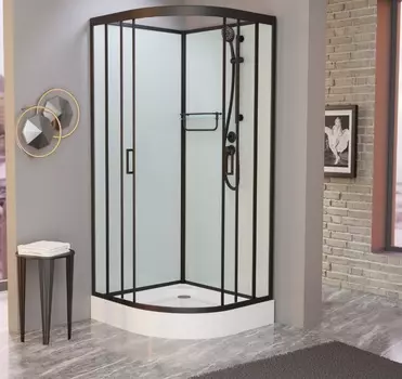 Душевая кабина Frank F400 М Black матовое стекло, без крыши