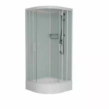 Душевая кабина Frank F409/1 М White 90x90x220 см, стекло матовое, профиль белый