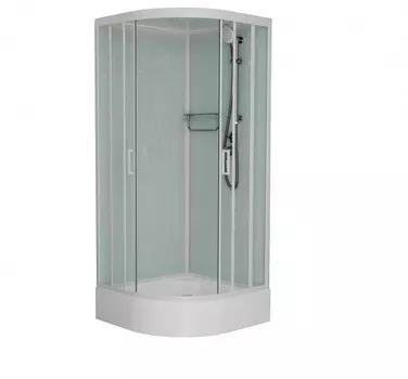 Душевая кабина Frank F409/1 White 90x90x220 см, стекло прозрачное, профиль белый