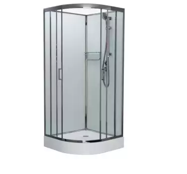 Душевая кабина Frank F410 Brilliant 110x110x210 см, стекло прозрачное, профиль хром (Без крыши)