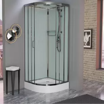 Душевая кабина Frank F410 М Brilliant текстурное стекло, угловая