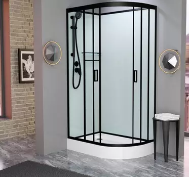 Душевая кабина Frank F411L Black без крыши