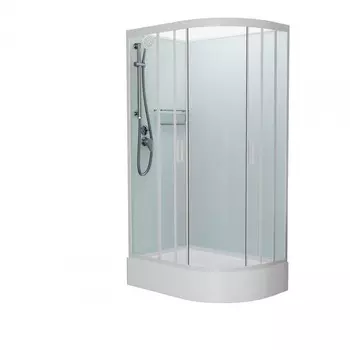 Душевая кабина Frank F412/1L White 120x80x220 см, стекло прозрачное, профиль белый (без крыши)