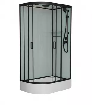 Душевая кабина Frank F412/1R Black 120x80x220 см, стекло прозрачное, профиль черный