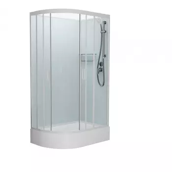 Душевая кабина Frank F412/1R White 120x80x220 см, стекло прозрачное, профиль белый (Без крыши)