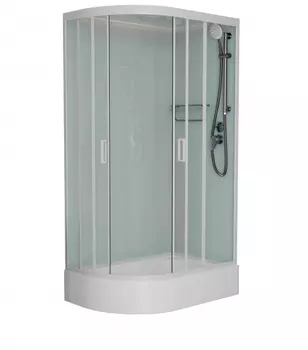 Душевая кабина Frank F412/1R White 120x80x220 см, стекло прозрачное, профиль белый