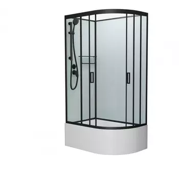 Душевая кабина Frank F412/2L Black 120x80x220 см, стекло прозрачное, профиль черный (без крыши)