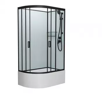 Душевая кабина Frank F412/2R Black 120x80x215 см, стекло прозрачное, профиль черный