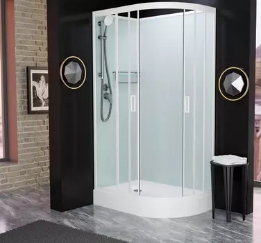 Душевая кабина Frank F412L М White матовое стекло, без крыши