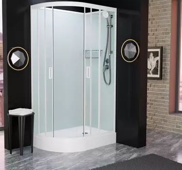 Душевая кабина Frank F412R М White матовое стекло, без крыши