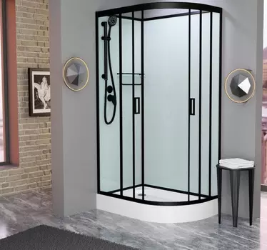 Душевая кабина Frank F418L М Black матовое стекло, без крыши