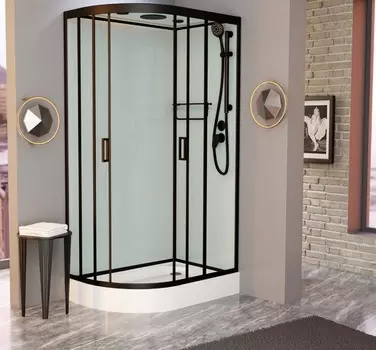 Душевая кабина Frank F418R М Black матовое стекло