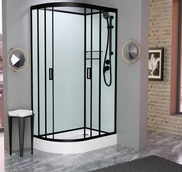 Душевая кабина Frank F418R М Black матовое стекло, без крыши