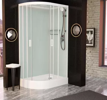 Душевая кабина Frank F418R М White матовое стекло