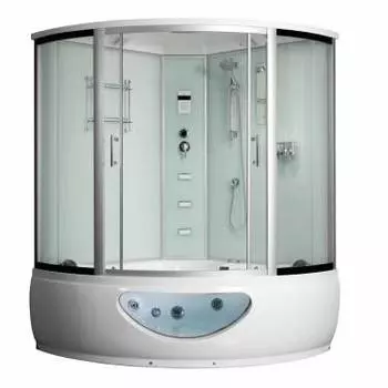 Душевая кабина Frank F651 130x130x218 см, стекло прозрачное, профиль хром