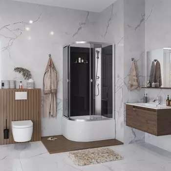 Душевая кабина Niagara Eco E90/70/40R/TN/BK 90х70 R стекло тонированное, профиль серебро