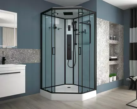 Душевая кабина Niagara Premium NG-6902-01GD BLACK 100х100х220 черная