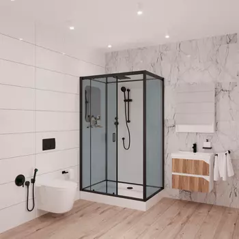 Душевая кабина Niagara Premium NG-6912-01QL BLACK 120х80х210 левая, черная