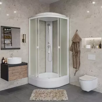 Душевая кабина Niagara Promo P100/26/MT 100х100 стекло матовое, профиль белый