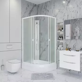 Душевая кабина Niagara Promo P100/70/26L/MT/BK 100х70 L стекло матовое, профиль белый