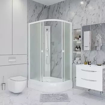 Душевая кабина Niagara Promo P100/80/26L/MT/BK 100х80 L стекло матовое, профиль белый