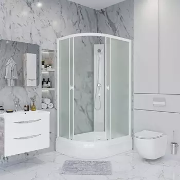 Душевая кабина Niagara Promo P100/80/26R/MT/BK 100х80 R стекло матовое, профиль белый