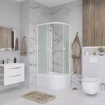 Душевая кабина Niagara Promo P100/80/40L/MT/BK 100х80 L стекло матовое, профиль белый