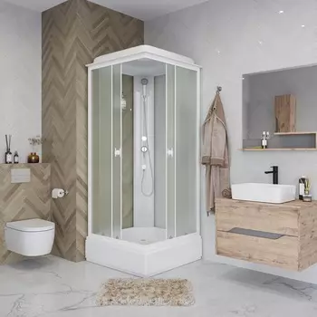 Душевая кабина Niagara Promo P80/26Q/MT 80х80 стекло матовое, профиль белый