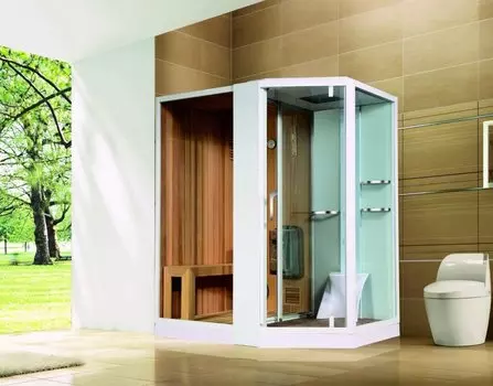 Душевая кабина Orans Diamond SR-89103LS-white с финской сауной и баней левая белая