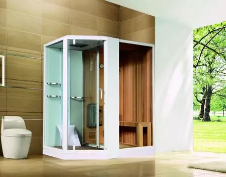 Душевая кабина Orans Diamond SR-89103RS-white с финской сауной и баней правая белая