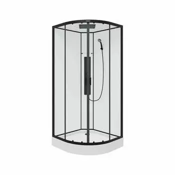 Душевая кабина Parly AMI 90х90 профиль черный, стекло прозрачное