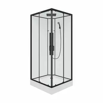 Душевая кабина Parly AMI Quadro 90х90 профиль черный, стекло прозрачное