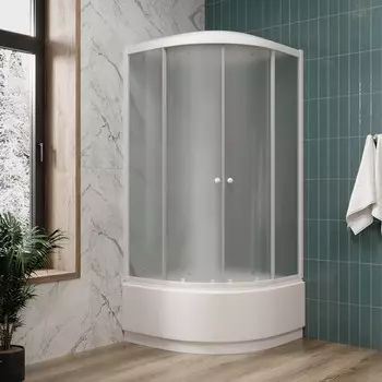 Душевая кабина Parly EF821 80х80 профиль белый, стекло матовое