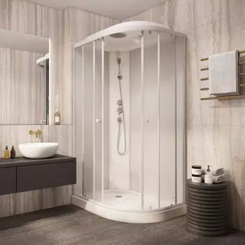 Душевая кабина Parly Effect 120х80х210 L профиль белый, стекло матовое