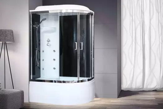 Душевая кабина Royal Bath RB 8120BK3-BT-CH 120x80 см (черное/прозрачное) левая
