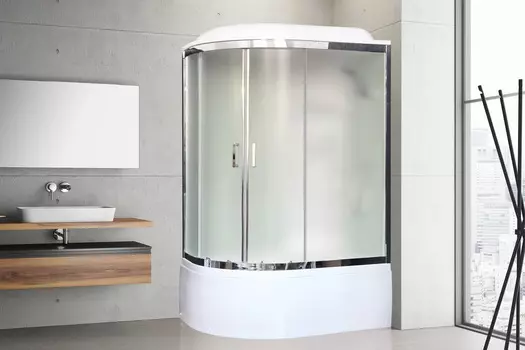 Душевая кабина Royal Bath RB 8120BK3-WC-CH 120x80 (белое/матовое) правая
