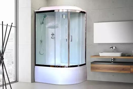 Душевая кабина Royal Bath RB 8120BK6-WT-CH 120x80 (белое/прозрачное) левая