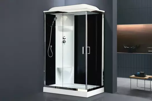 Душевая кабина Royal Bath RB 8120HP6-BT-CH 120х80 (черное/прозрачное) левая