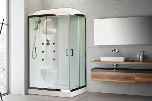 Душевая кабина Royal Bath RB 8120HP7-WT-CH 120х80 (белое/прозрачное) левая